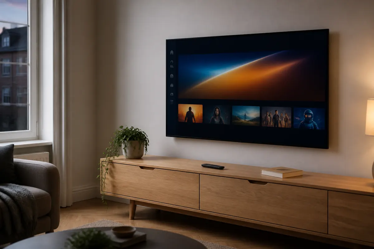 Living room TV ready for Cineby setup